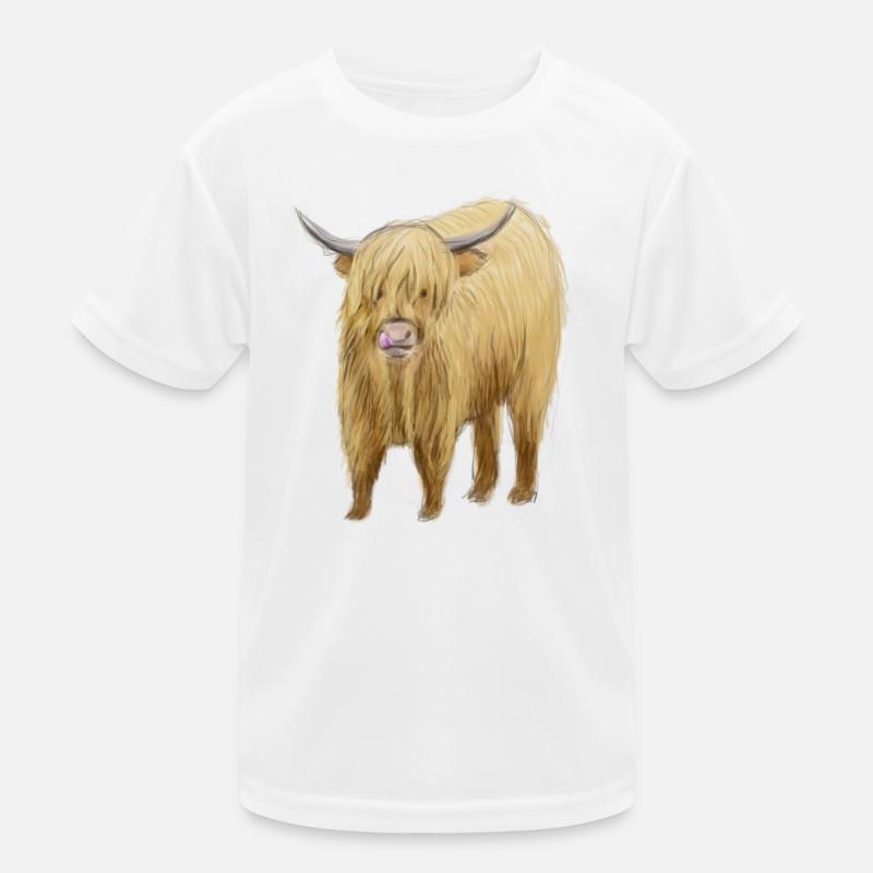 Kunst der Hochlandkuh Kinder Funktions-T-Shirt