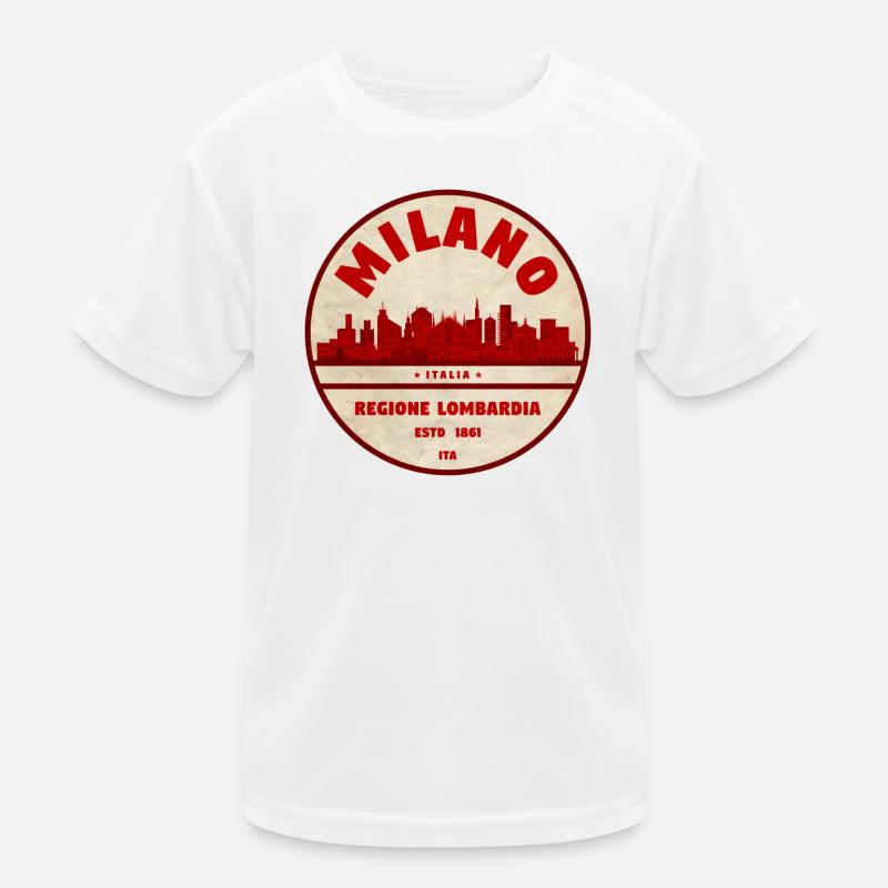 Milan Skyline Retro Abzeichen Lombardei Kinder Funktions-T-Shirt