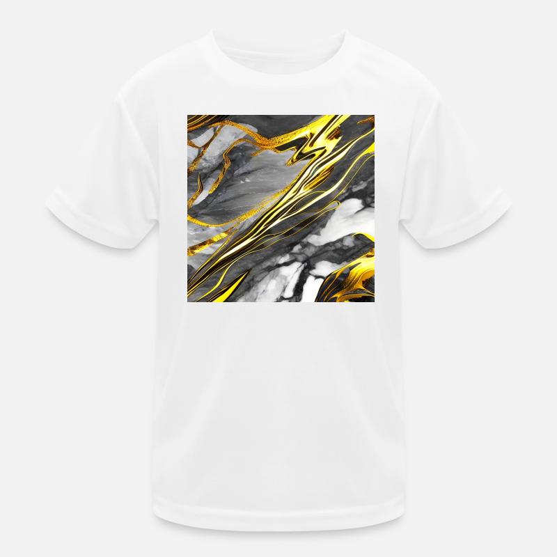 Marmor Schwarz Gold Textur Kinder Funktions-T-Shirt