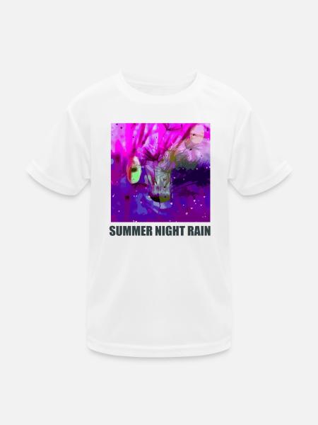 Summer NightRain Abstract - Kids Functional T-Shirt - white - Front
