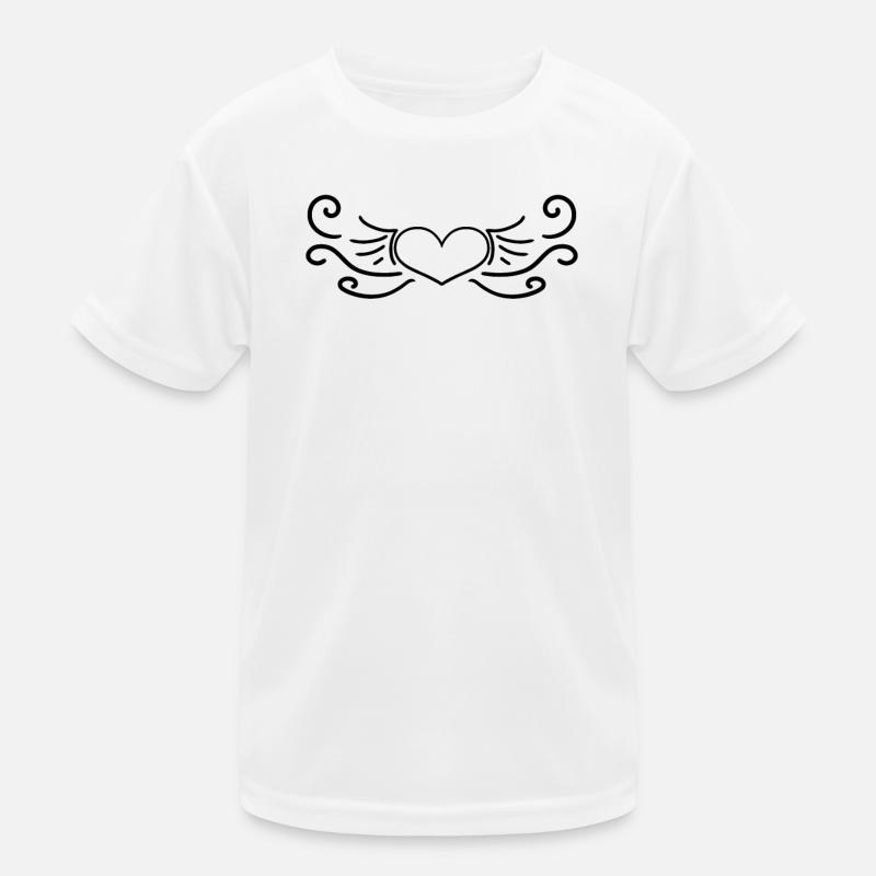Herz Schwarz Kinder Funktions-T-Shirt