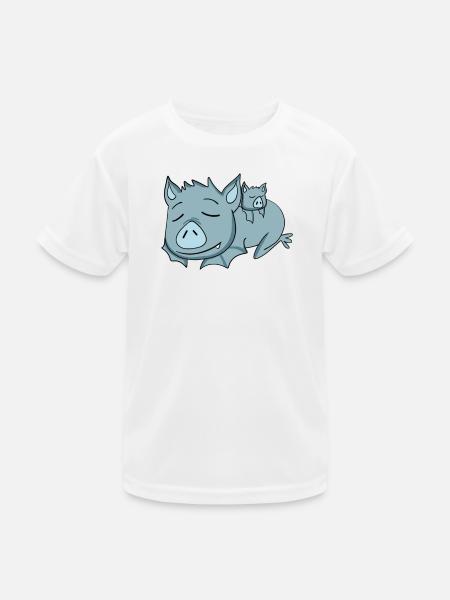 Bat with Baby Bat - Family - Kids Functional T-Shirt - white - Front