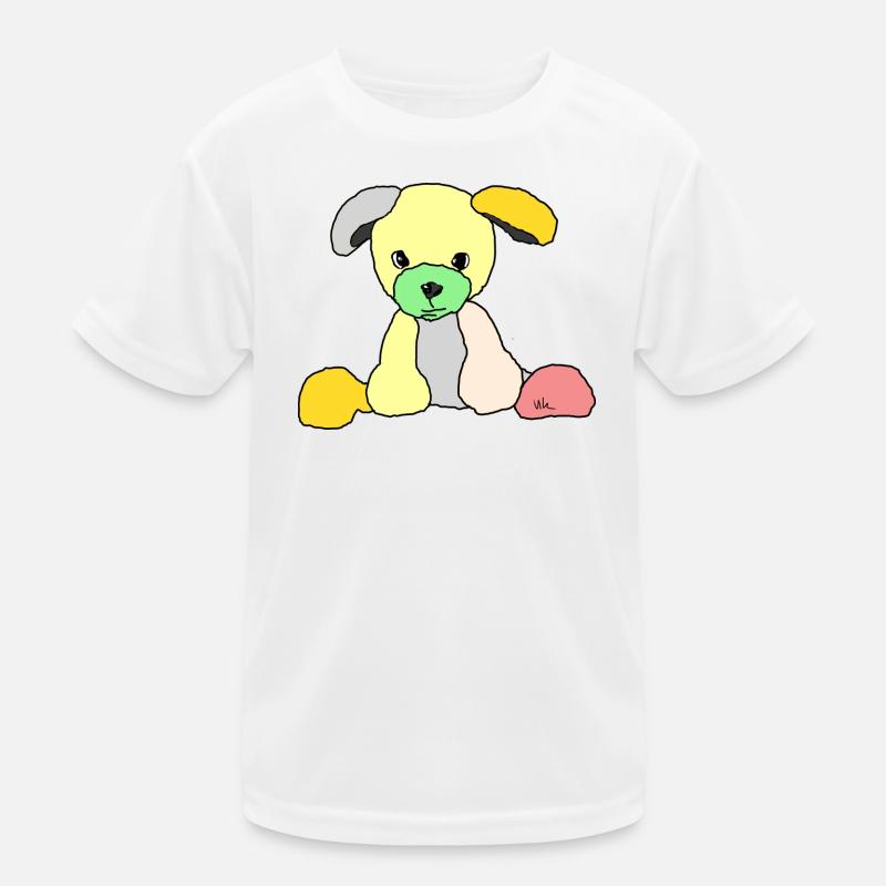 Hund Comic - Kinder Funktions-T-Shirt - Weiß