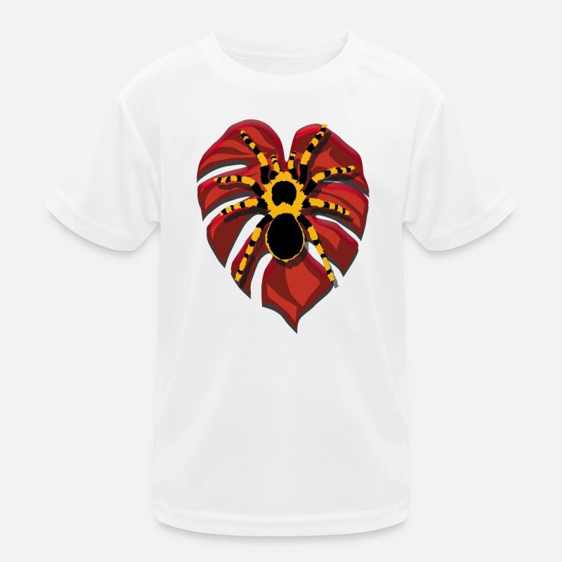 Tarantula | Spider on heart-shaped leaf Kids Functional T-Shirt