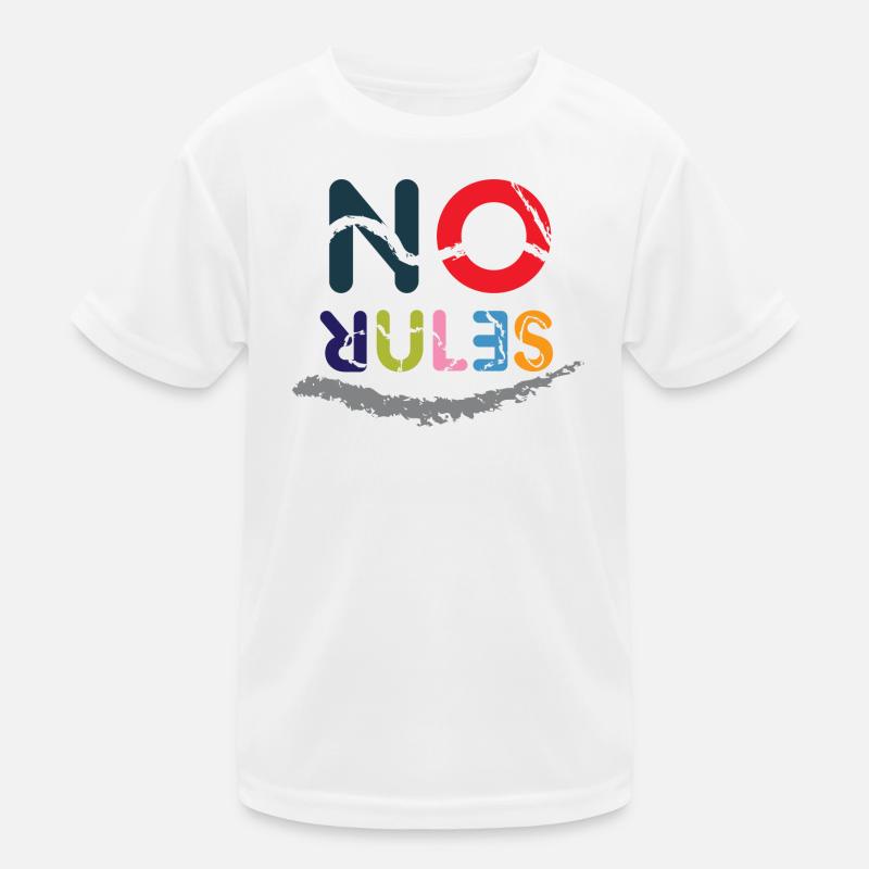 Colored No Rules sign Kids Functional T-Shirt