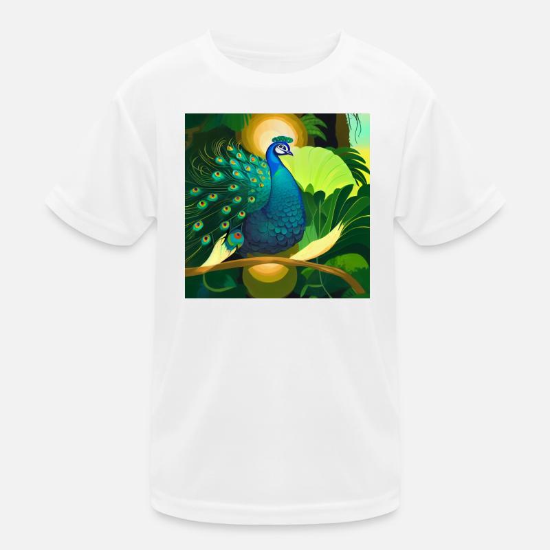 Pfau Kinder Funktions-T-Shirt