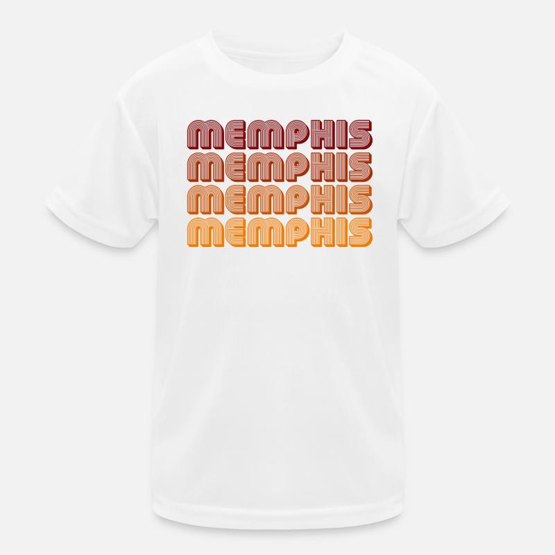 Memphis Gradient Text Repeat Kids Functional T-Shirt