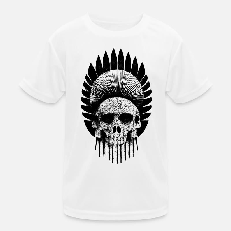 Crâne Avec Coiffe Indienne T-shirt sport Enfant