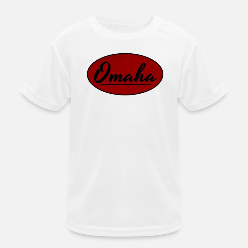 Omaha Vintage Script Logo Kids Functional T-Shirt