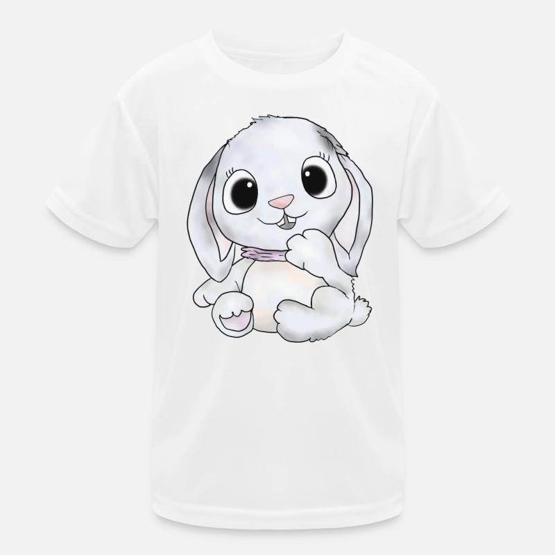 häschen in grau Kinder Funktions-T-Shirt