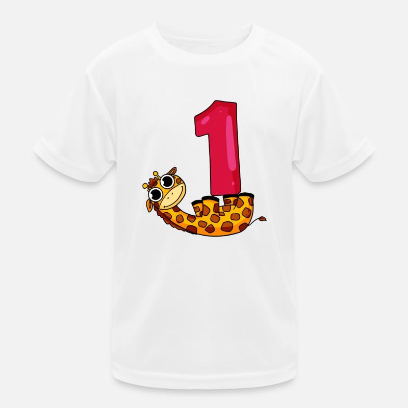 1 Jahr alt - Einschulung - Giraffe Motiv Kinder Funktions-T-Shirt