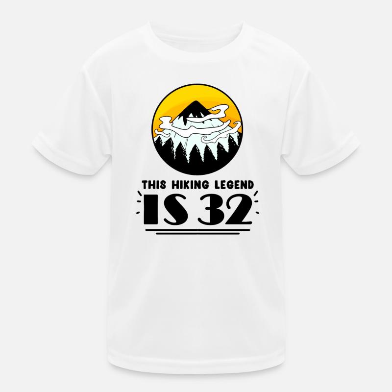 32. Geburtstag Wanderer 32 Jahre alt Berg Wandern Kinder Funktions-T-Shirt