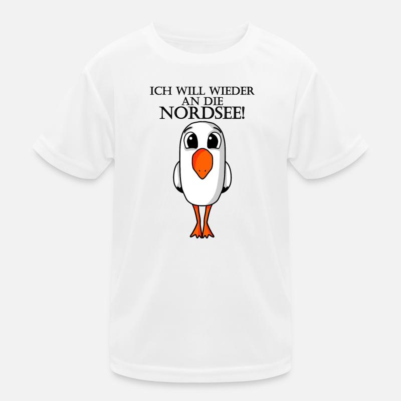 Nordsee Plattdeutsch Spruch Moin Möwe Kinder Funktions-T-Shirt
