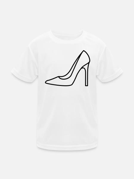 High Heel Icon Schuh Frauen Damen Kontur anpassbar - Kinder Funktions-T-Shirt - Weiß - Vorne
