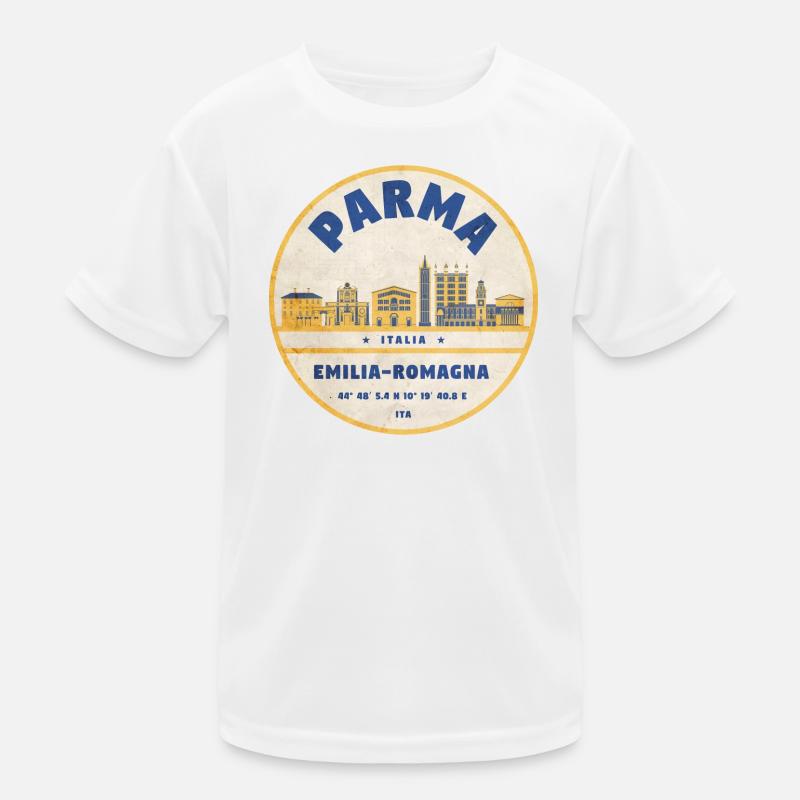 Parma Skyline Emilia Romagna Sticker Kinder Funktions-T-Shirt