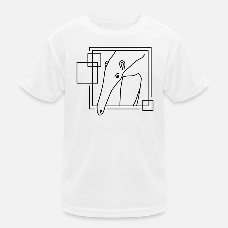 Ameisenbär in geometrischer Form - Line-Art-Design Kinder Funktions-T-Shirt