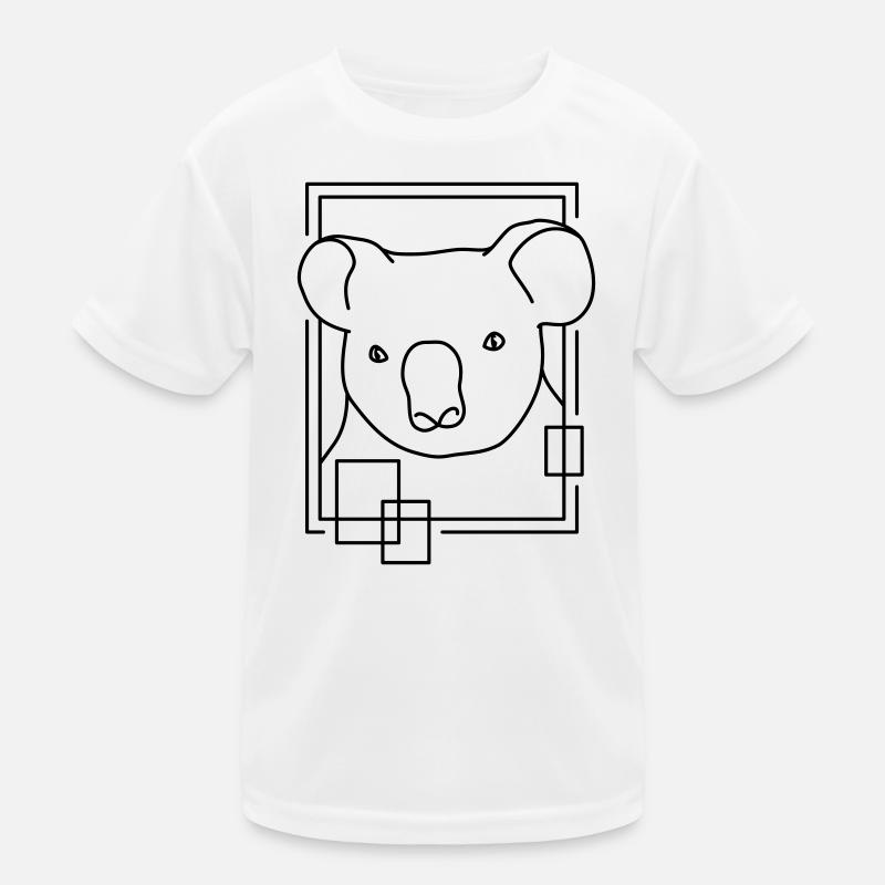 Koala in Geometric Shape - Line Art Design Kids Functional T-Shirt