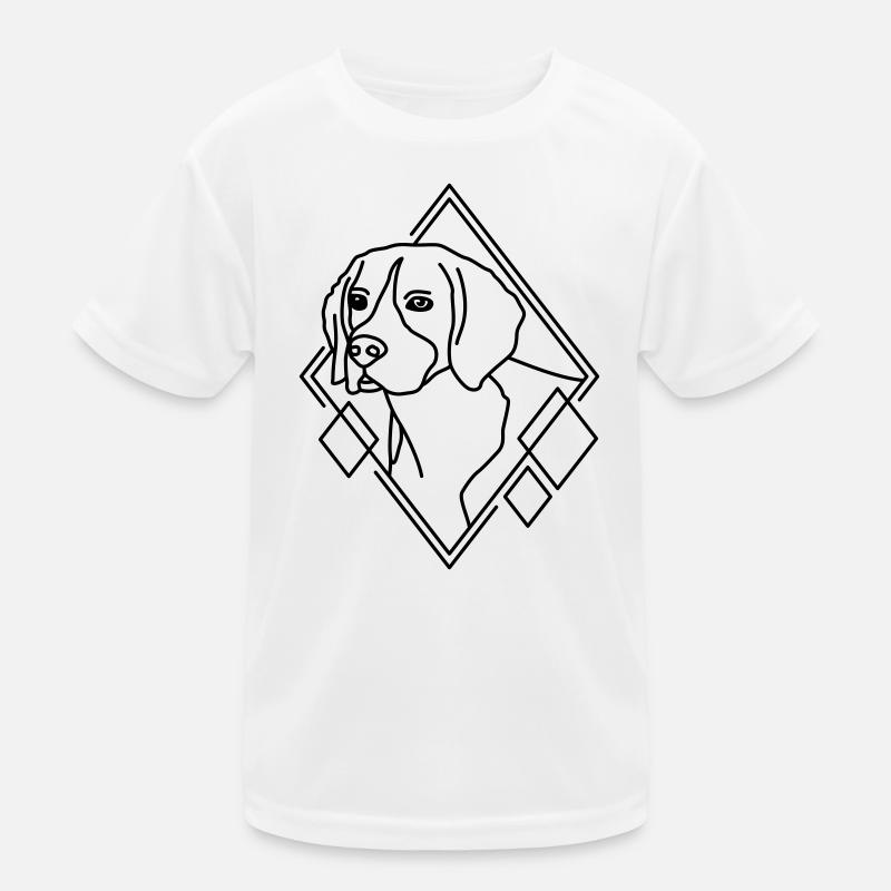 Beagle in geometrischer Form - Line-Art-Design Kinder Funktions-T-Shirt