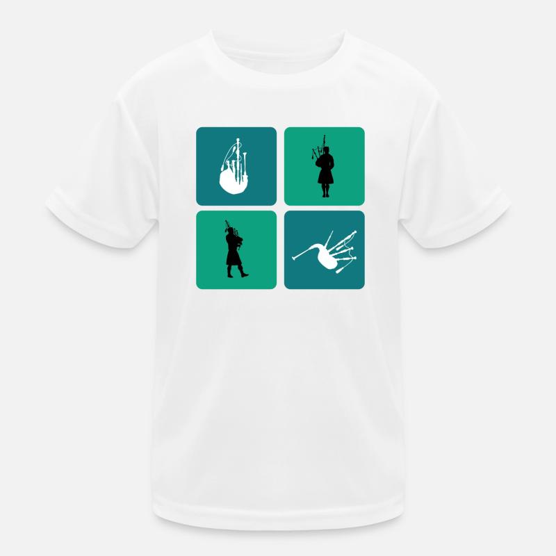 Design de cornemuse - T-shirt sport Enfant - blanc