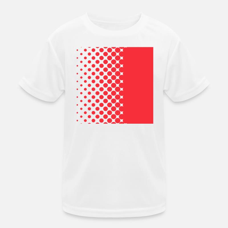Halftone Gradient Rotes Panel Kinder Funktions-T-Shirt