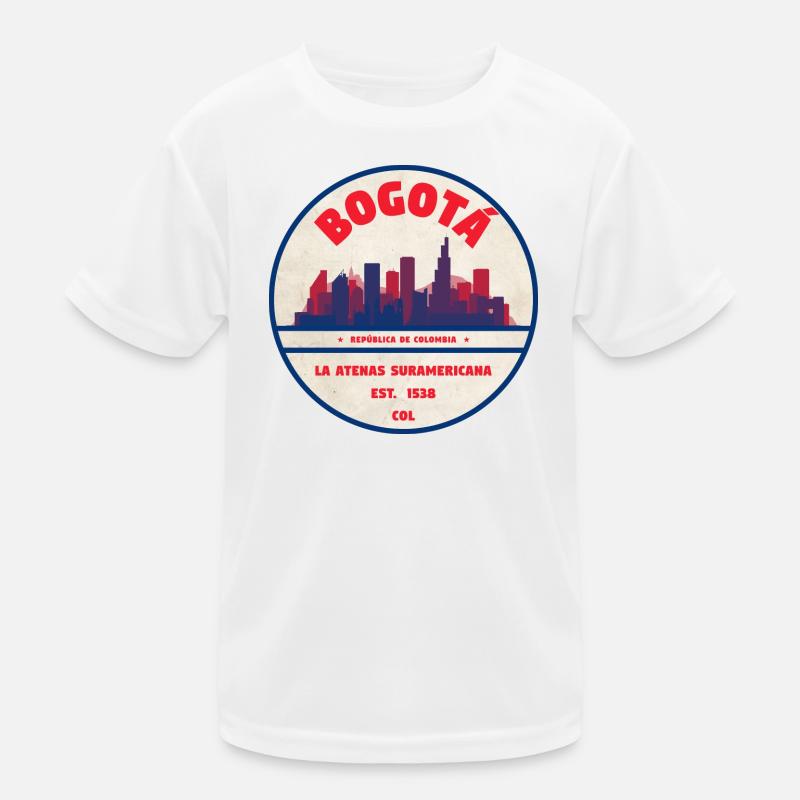 Bogotá Skyline Retro Abzeichen Kinder Funktions-T-Shirt