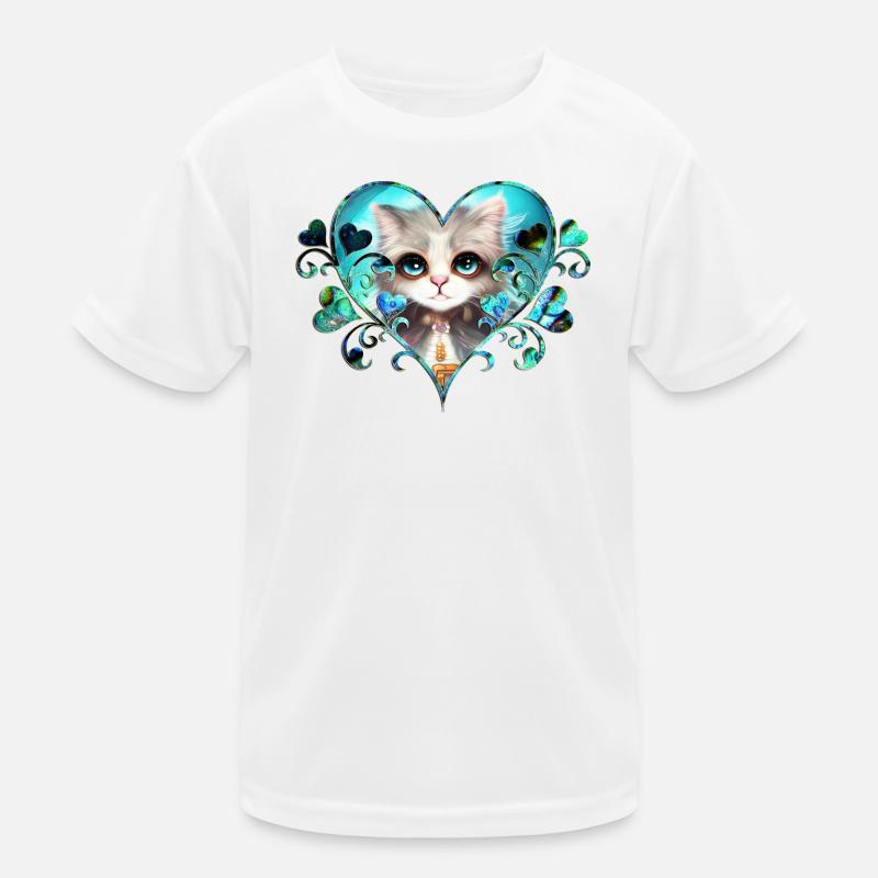 Mignon petit chat moelleux T-shirt sport Enfant