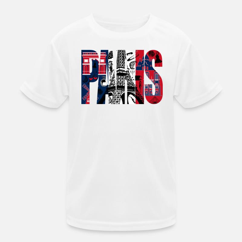 Collage Paris Eiffeltour Kinder Funktions-T-Shirt
