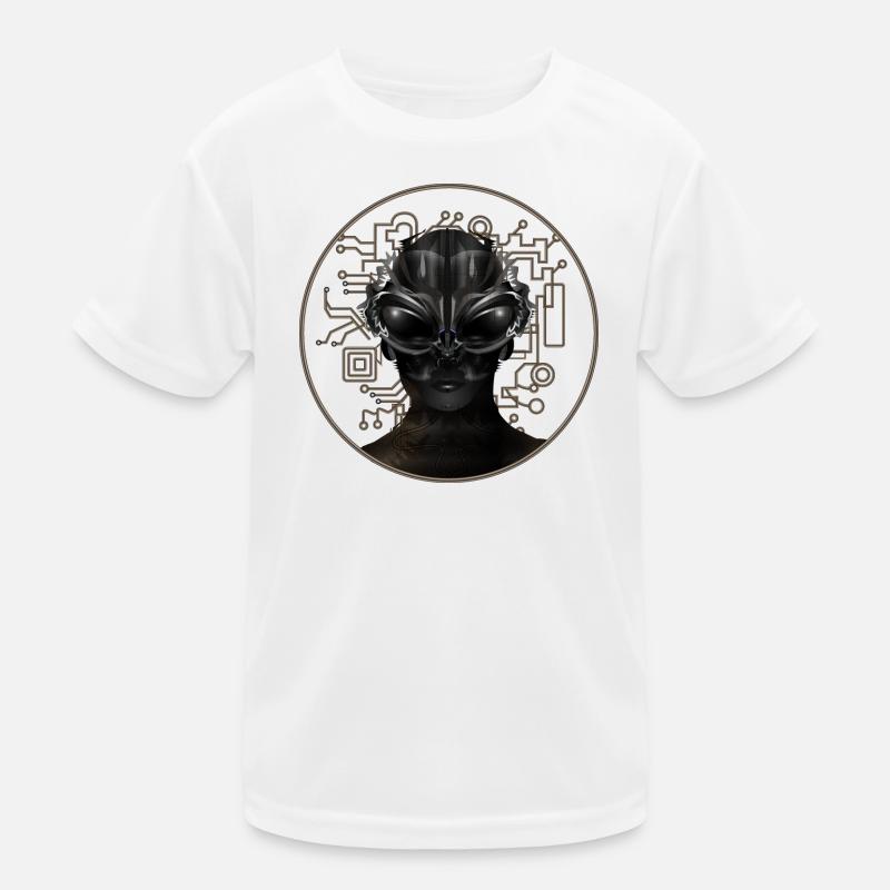 eindrucksvolles Portrait eines Ausserirdischen - Kinder Funktions-T-Shirt - Weiß