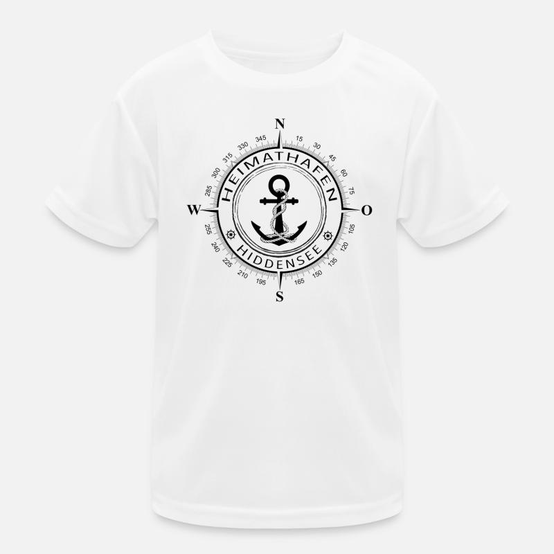 Heimathafen Hiddensee - Kinder Funktions-T-Shirt - Weiß
