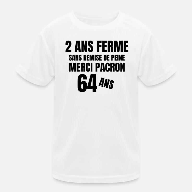 réforme des retraites, merci patron, Macron T-shirt sport Enfant