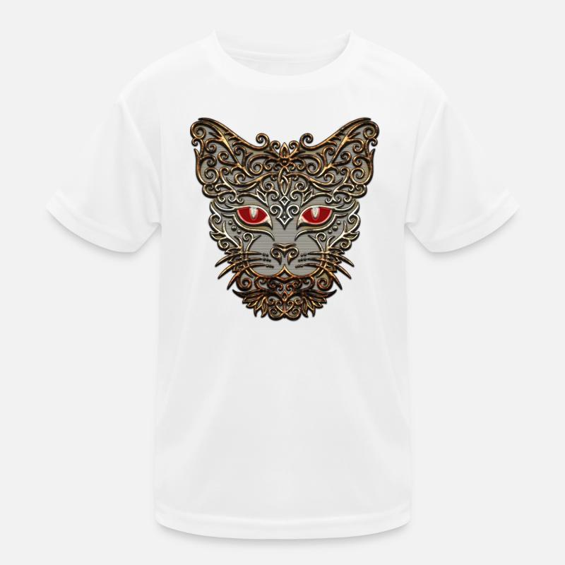 decorative cat head Kids Functional T-Shirt