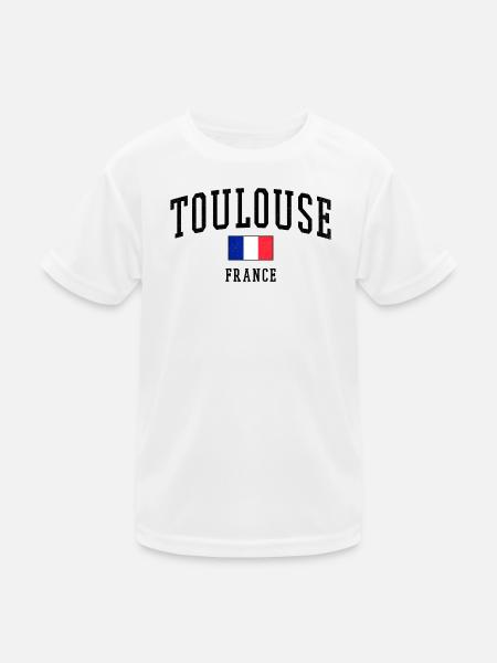 Toulouse Frankreich Flagge - Kinder Funktions-T-Shirt - Weiß