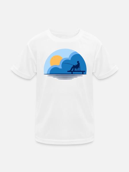 Angeln, Angelfreund, Angeln - Kinder Funktions-T-Shirt - Weiß - Vorne