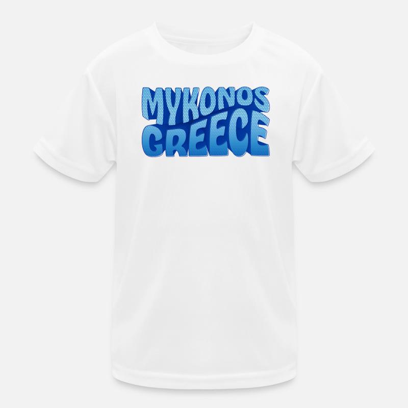 Mykonos Grèce Design à Points Bleus T-shirt sport Enfant