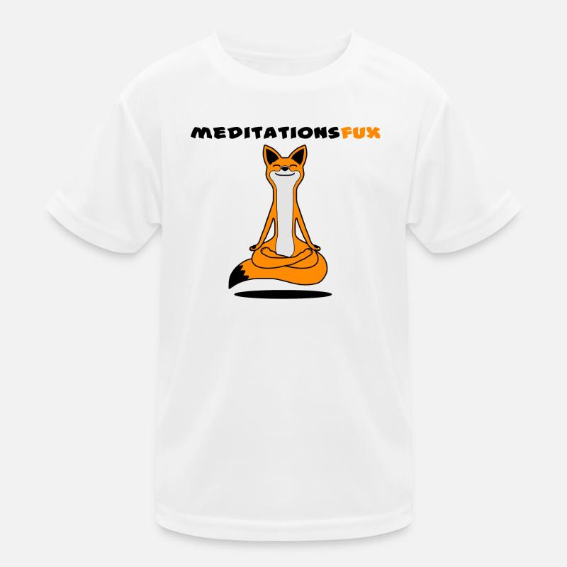 Meditationsfux - Meditation fox, dialect Kids Functional T-Shirt