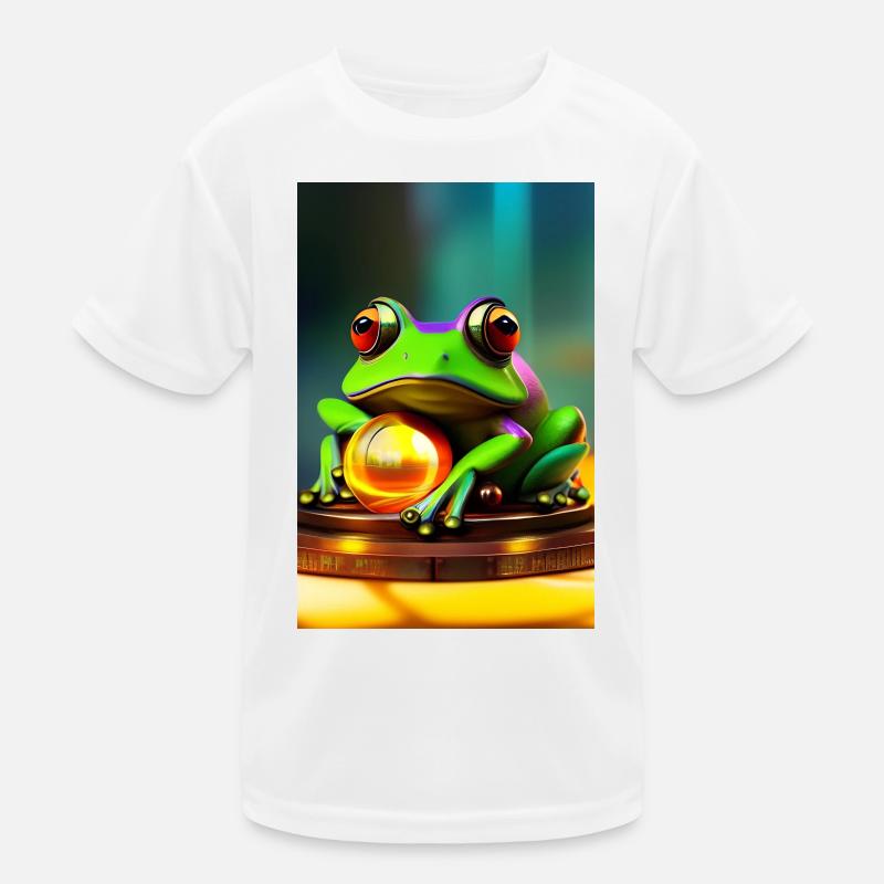 Frosch mit Gold Kugel Kinder Funktions-T-Shirt