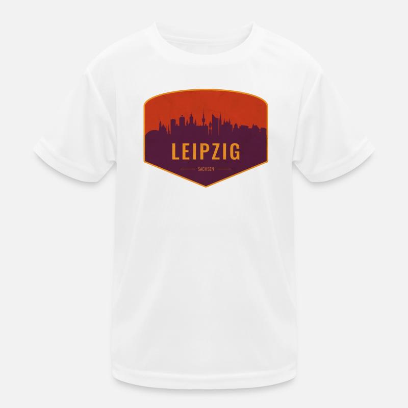 Leipzig Skyline Shield Kinder Funktions-T-Shirt