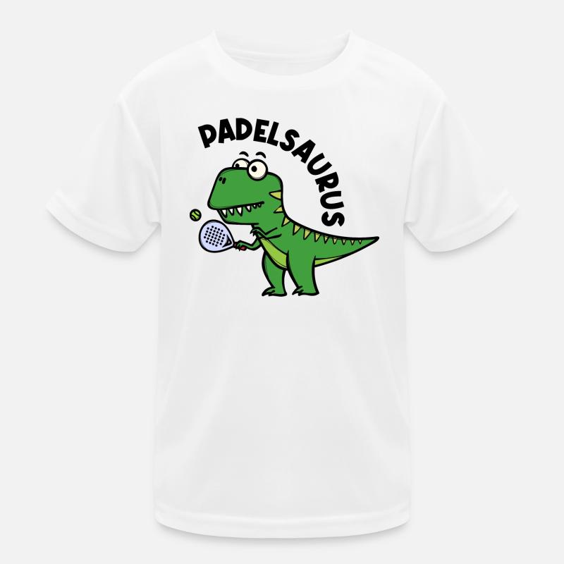 Dinosaurier Padel Spieler Schläger Ball Spruch Kinder Funktions-T-Shirt
