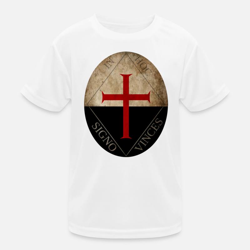 Tempelritter - Kinder Funktions-T-Shirt - Weiß