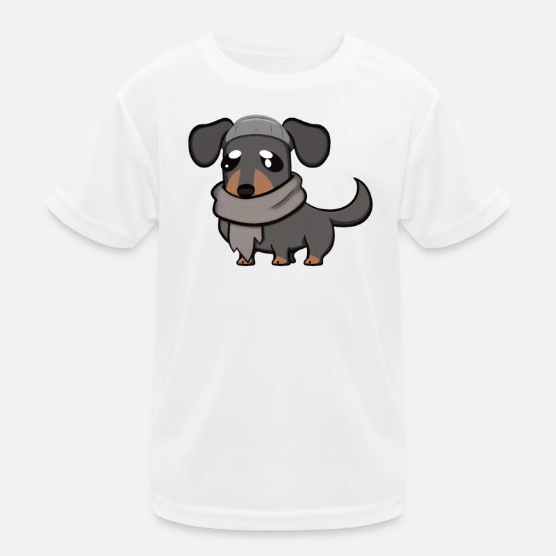 Dachshund grey Kids Functional T-Shirt