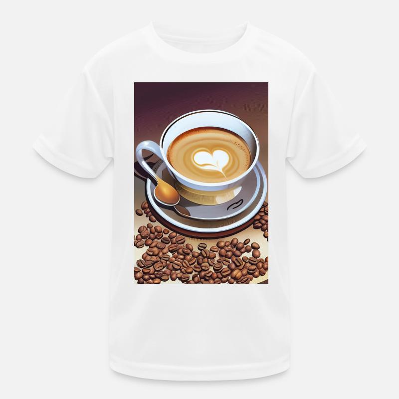 Kaffee, Kaffeebohnen Kinder Funktions-T-Shirt