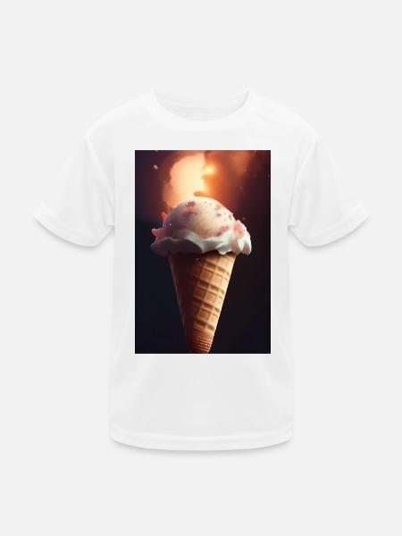 Eiscreme - Kinder Funktions-T-Shirt - Weiß - Vorne