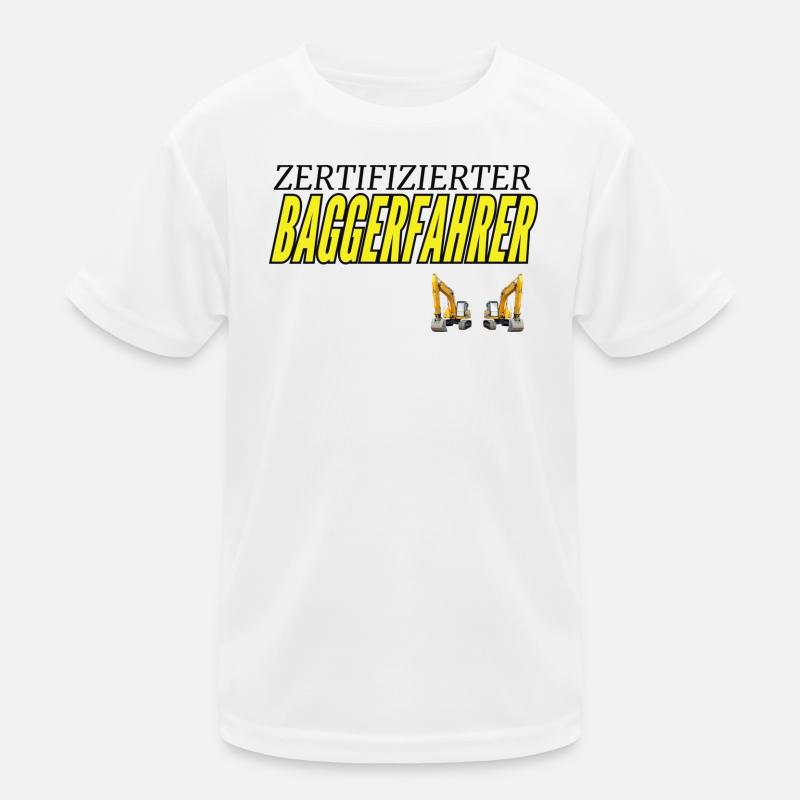 Zertifizierter Baggerfahrer Kinder Funktions-T-Shirt