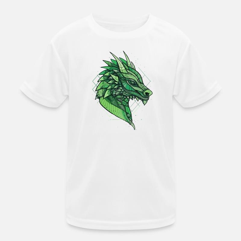 Stilisierter, geometrischer Drache Kinder Funktions-T-Shirt