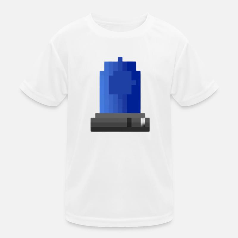 Blaulicht Sirene Pixelkunst Kinder Funktions-T-Shirt