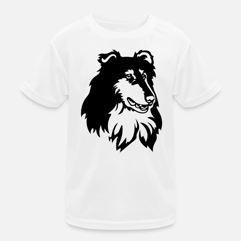 Collie Kopf Kinder Funktions-T-Shirt