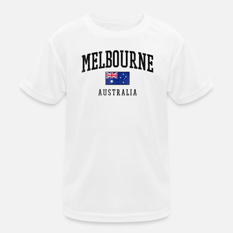 Melbourne Australia Flag Design - Kids Functional T-Shirt - white