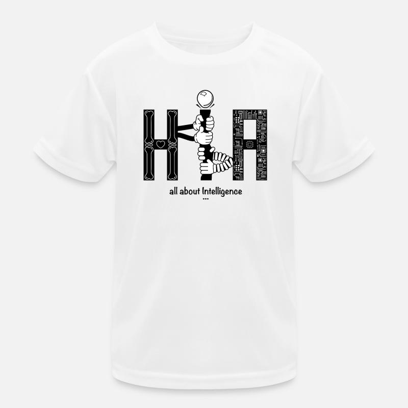 Human vs Artificial Intelligence KI Kinder Funktions-T-Shirt