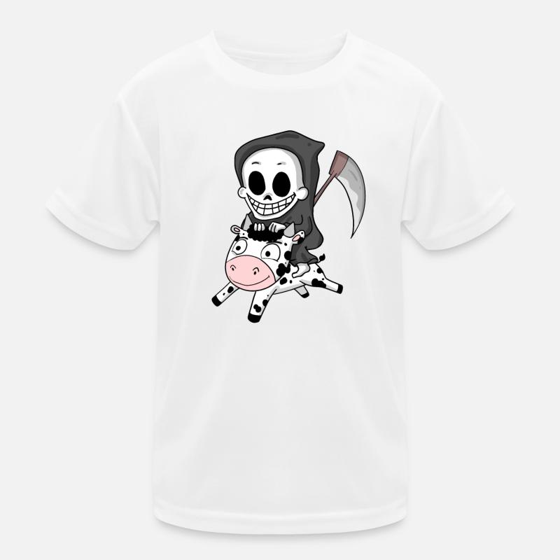 Grim Reaper Cow Kids Functional T-Shirt