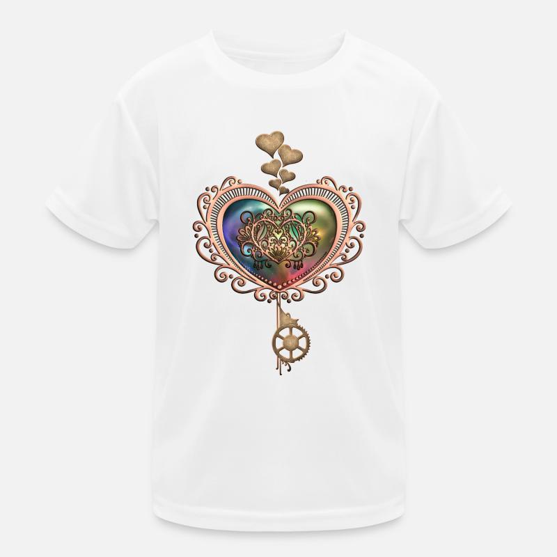 Romantisches Steampunk-Herz Kinder Funktions-T-Shirt
